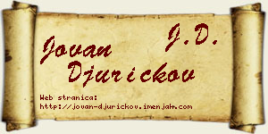 Jovan Đuričkov vizit kartica